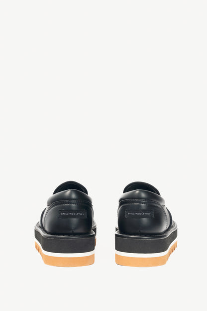 Stella McCartney Sneakelyse Black Faux-Leather Platform Loafers
