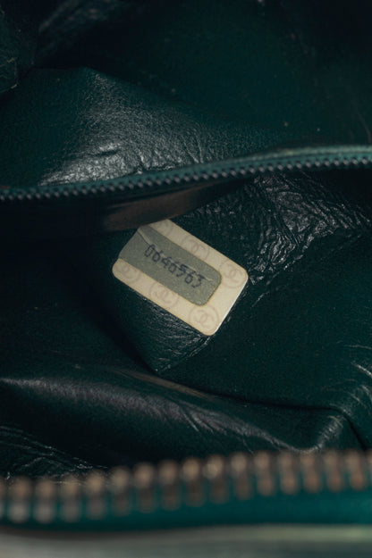 Chanel Emerald Green Leather Matelasse Shoulder Bag