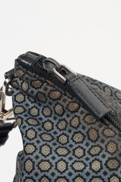 Prada Blue Stampato Tessuto Nylon Tote