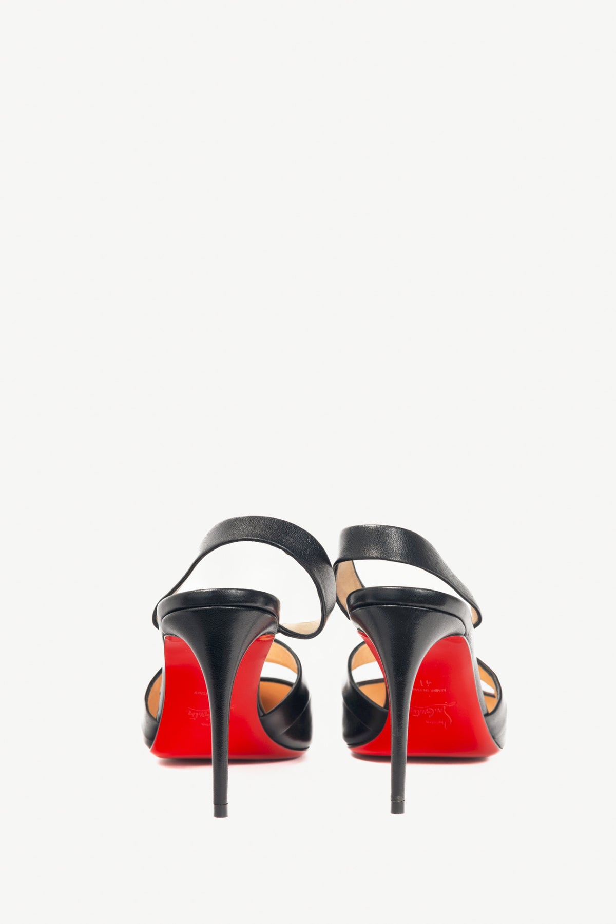 Christian Louboutin Actina 85 Black Nappa Shiny Slingback Pumps