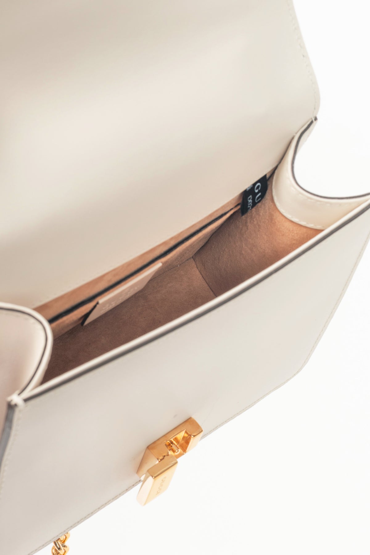 Gucci Sylvie Mini Chain White Leather Stripe-Web Bag