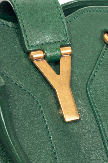 Yves Saint Laurent Cabas Chyc Green Leather Tote