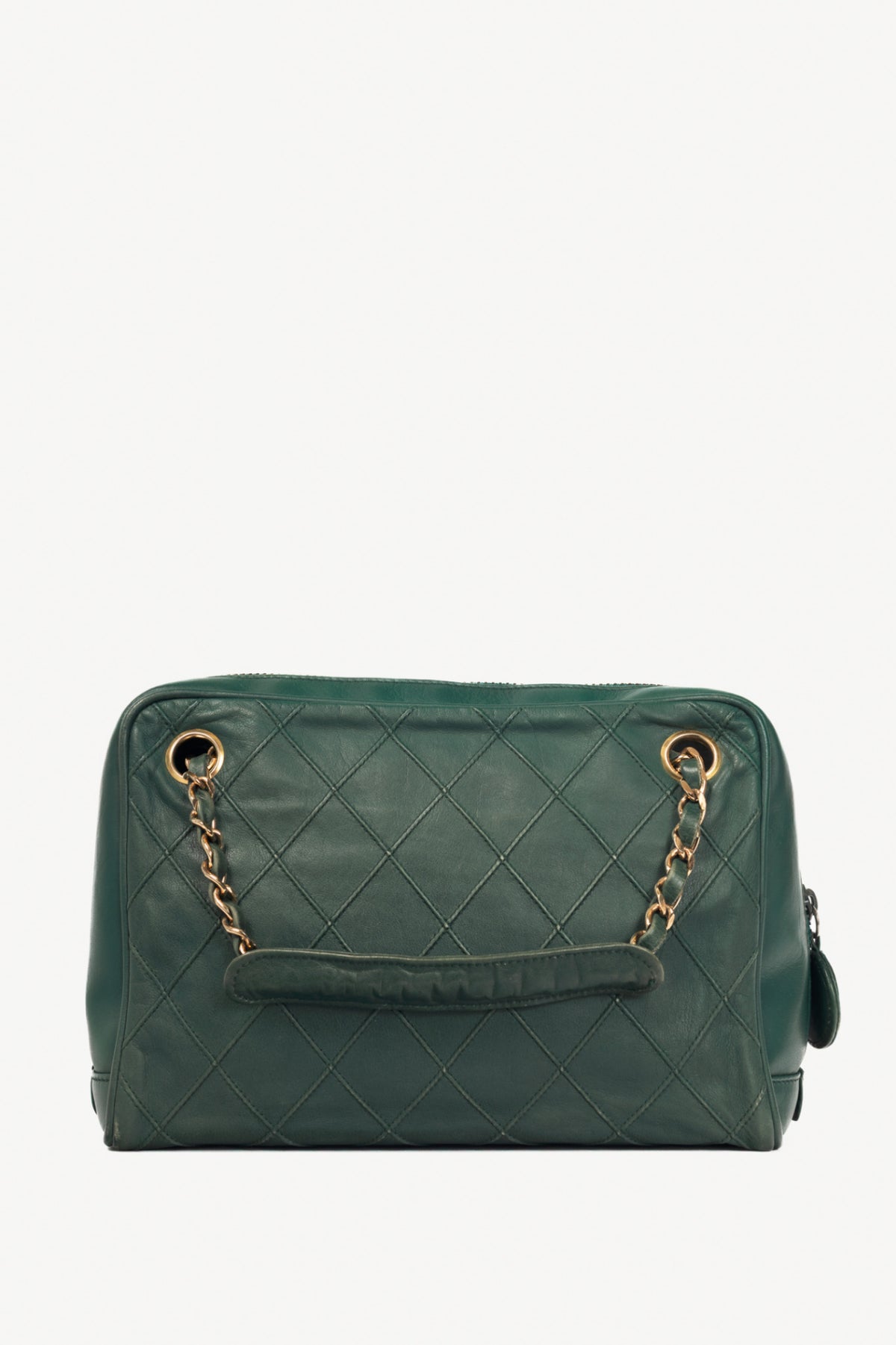 Chanel Emerald Green Leather Matelasse Shoulder Bag