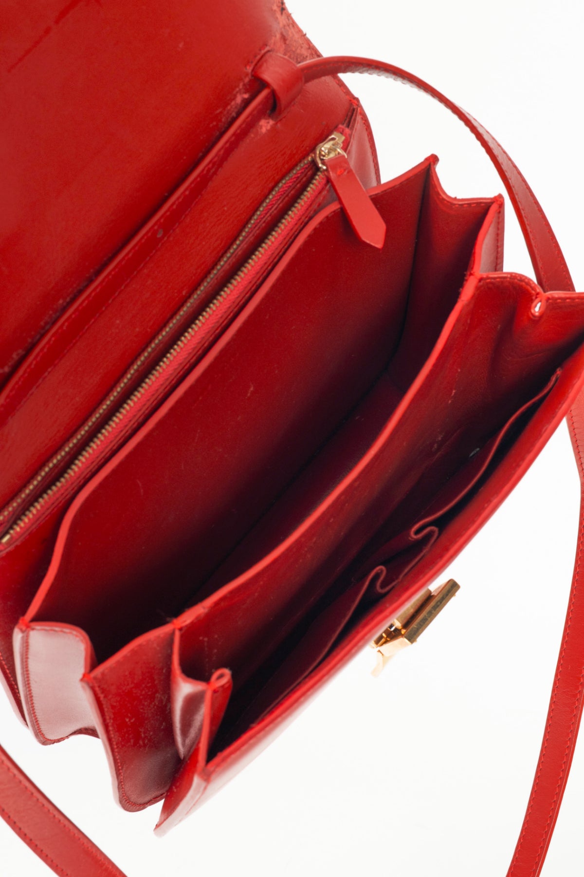 Celine Classic Box Medium Red Smooth Calfskin Shoulder Bag