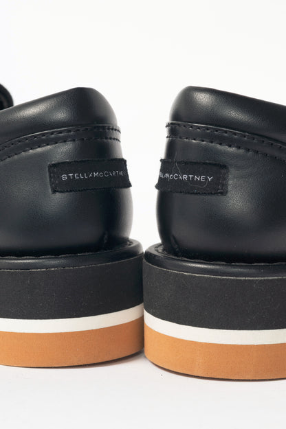 Stella McCartney Sneakelyse Black Faux-Leather Platform Loafers