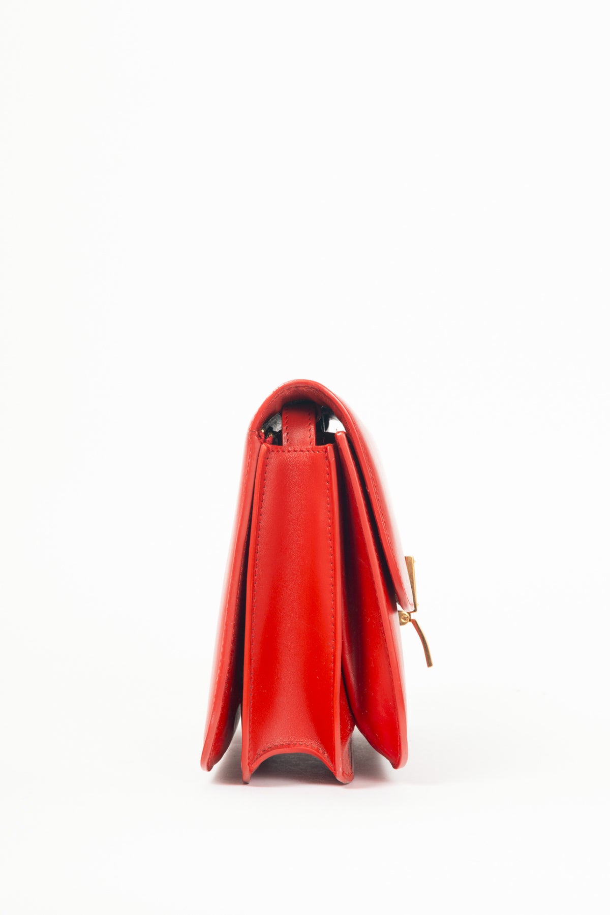 Celine Classic Box Medium Red Smooth Calfskin Shoulder Bag