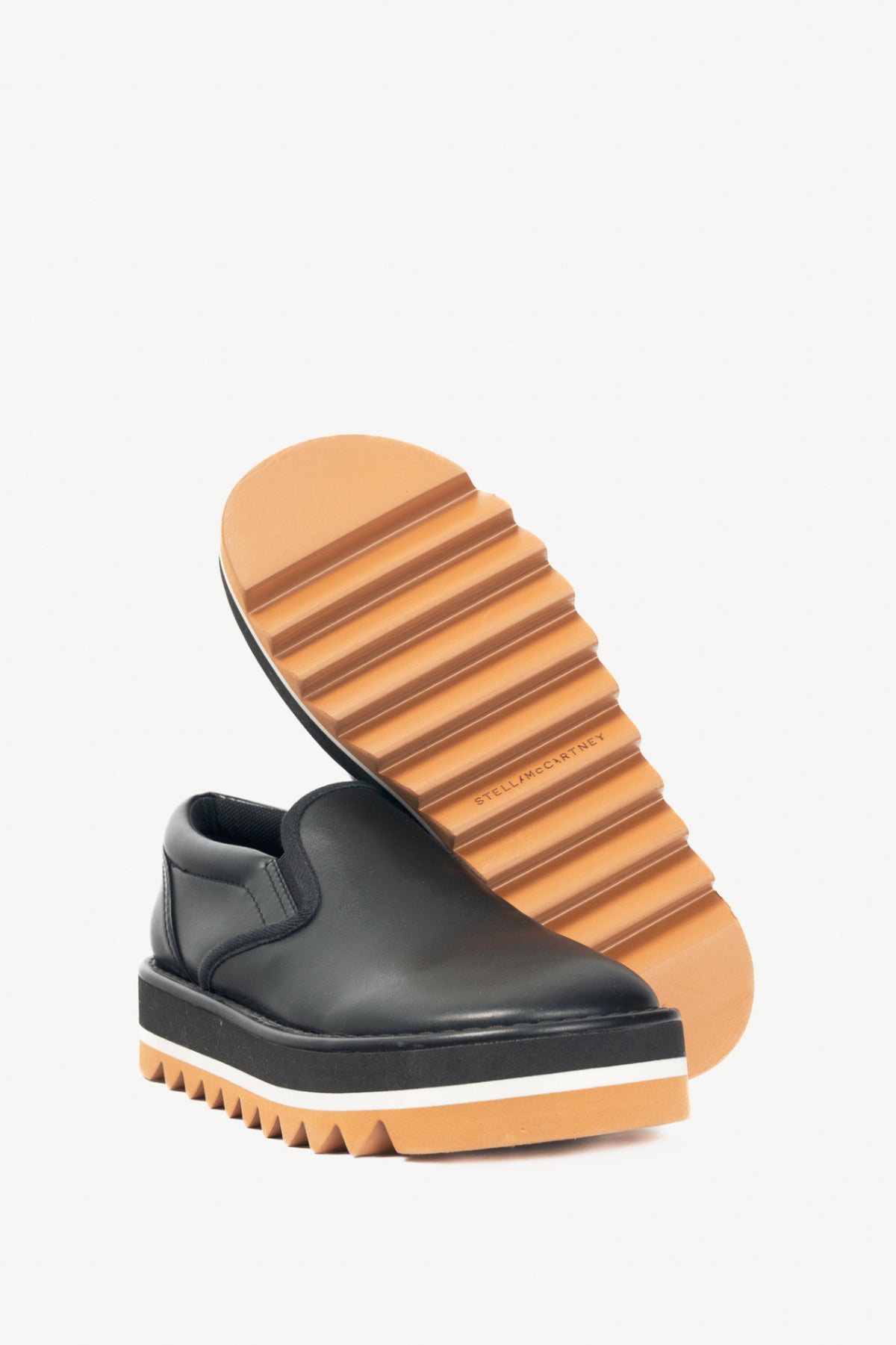 Stella McCartney Sneakelyse Black Faux-Leather Platform Loafers