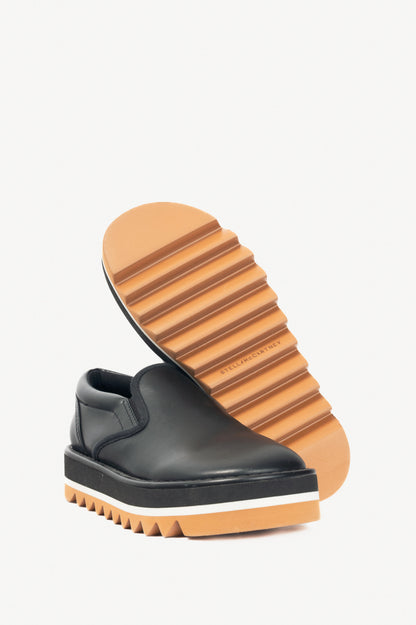 Stella McCartney Sneakelyse Black Faux-Leather Platform Loafers