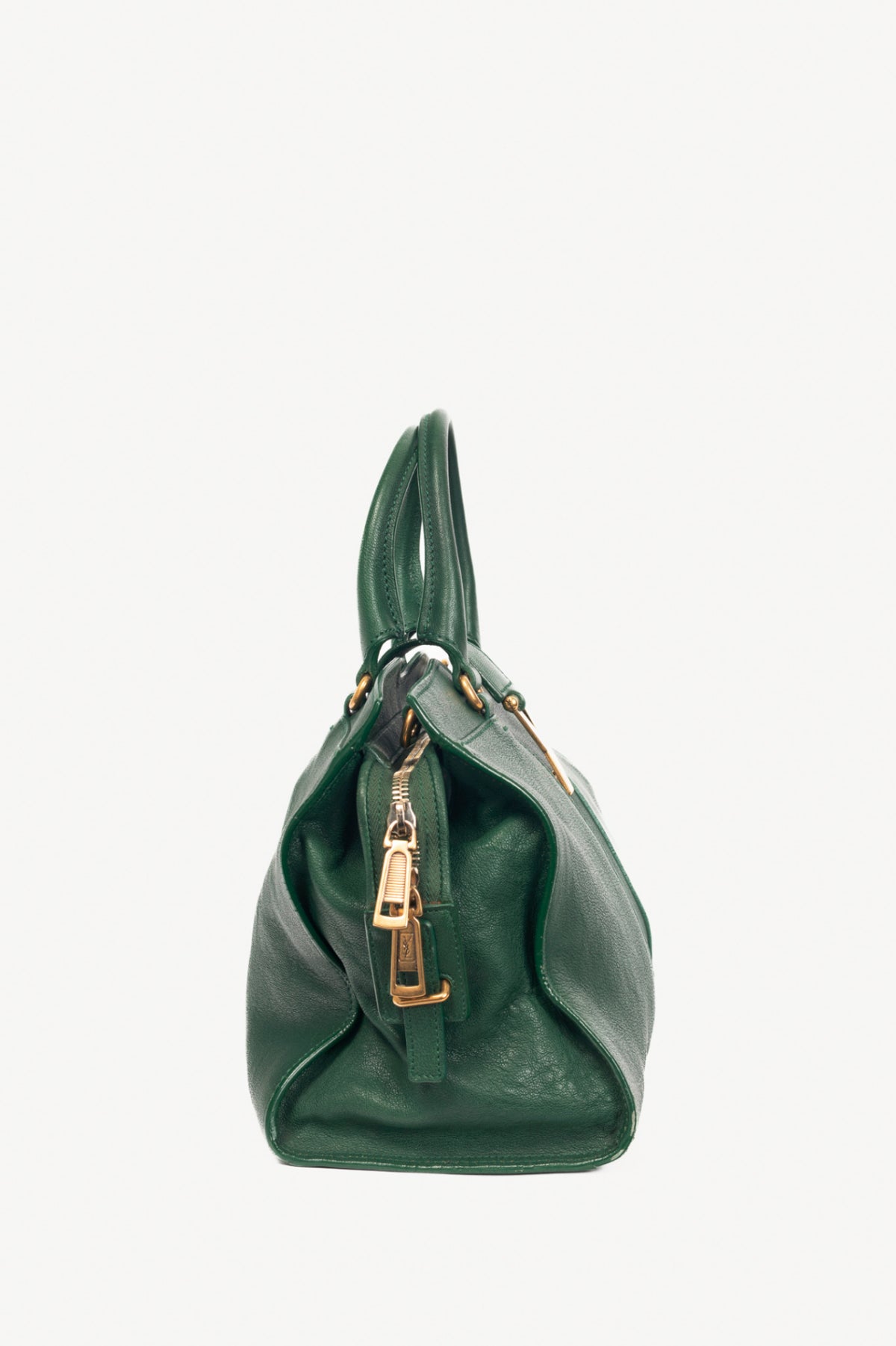 Yves Saint Laurent Cabas Chyc Green Leather Tote