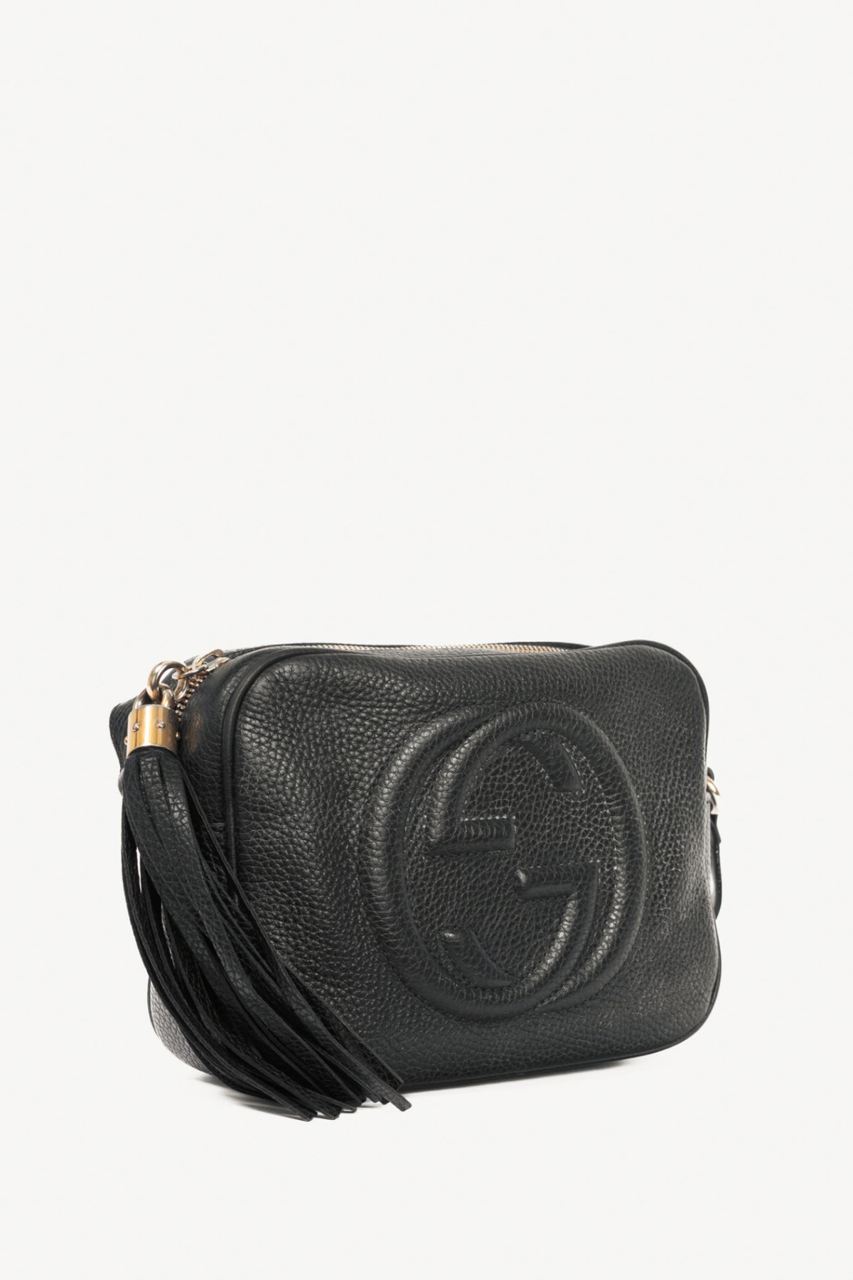 Gucci Soho Disco Black Pebbled-Leather GG Crossbody