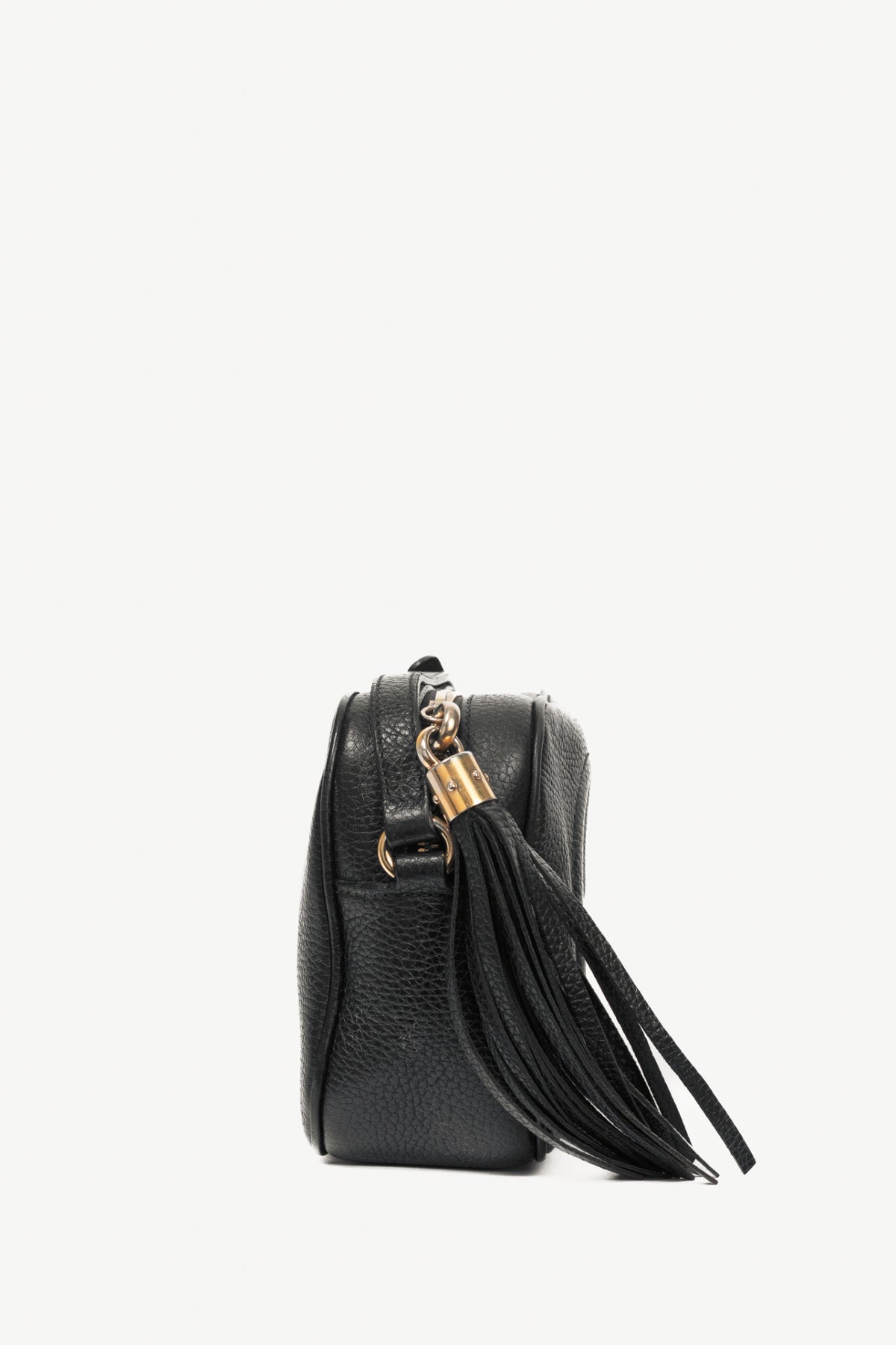 Gucci Soho Disco Black Pebbled-Leather GG Crossbody