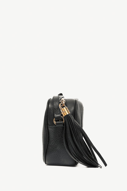 Gucci Soho Disco Black Pebbled-Leather GG Crossbody