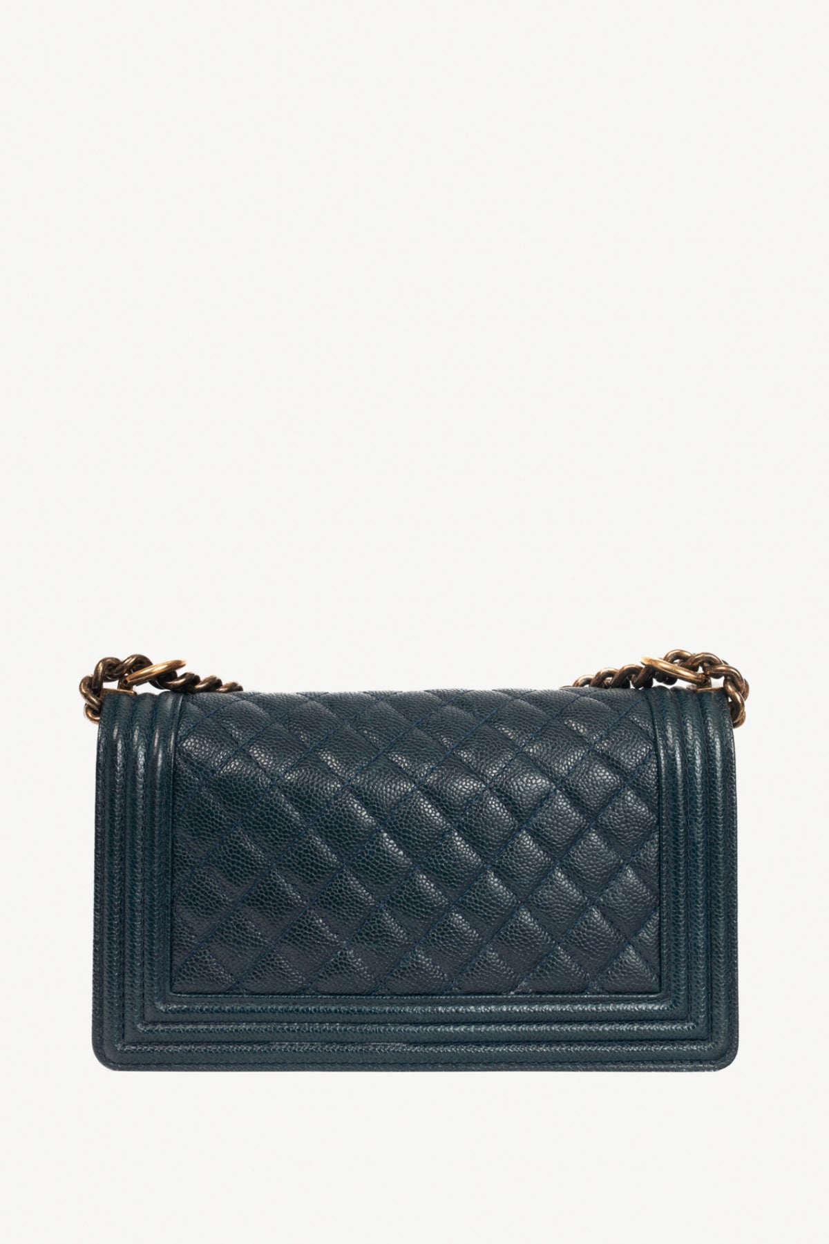 Chanel Medium Boy Navy Quilted Caviar Leather Flap Bag