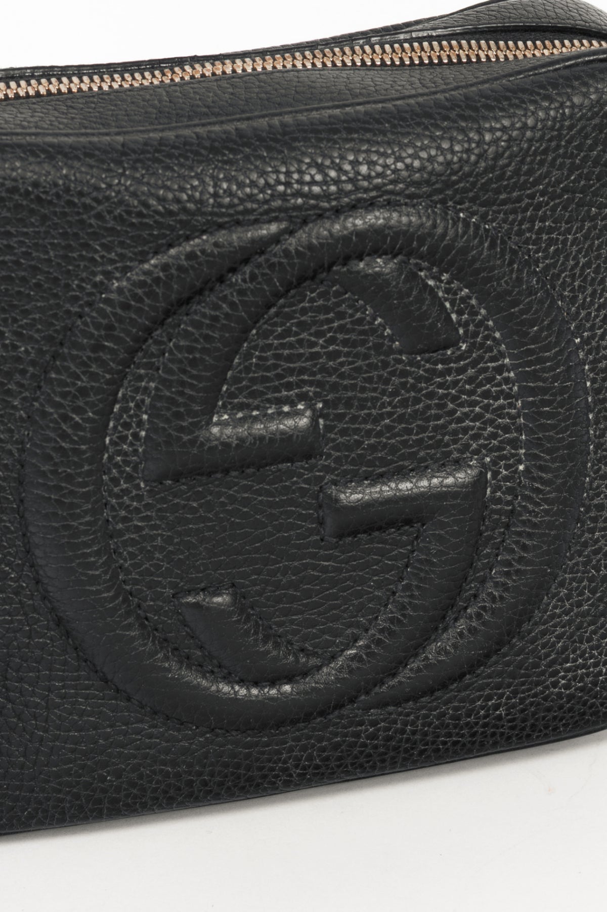 Gucci Soho Disco Black Pebbled-Leather GG Crossbody
