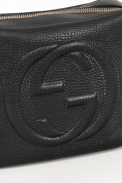 Gucci Soho Disco Black Pebbled-Leather GG Crossbody