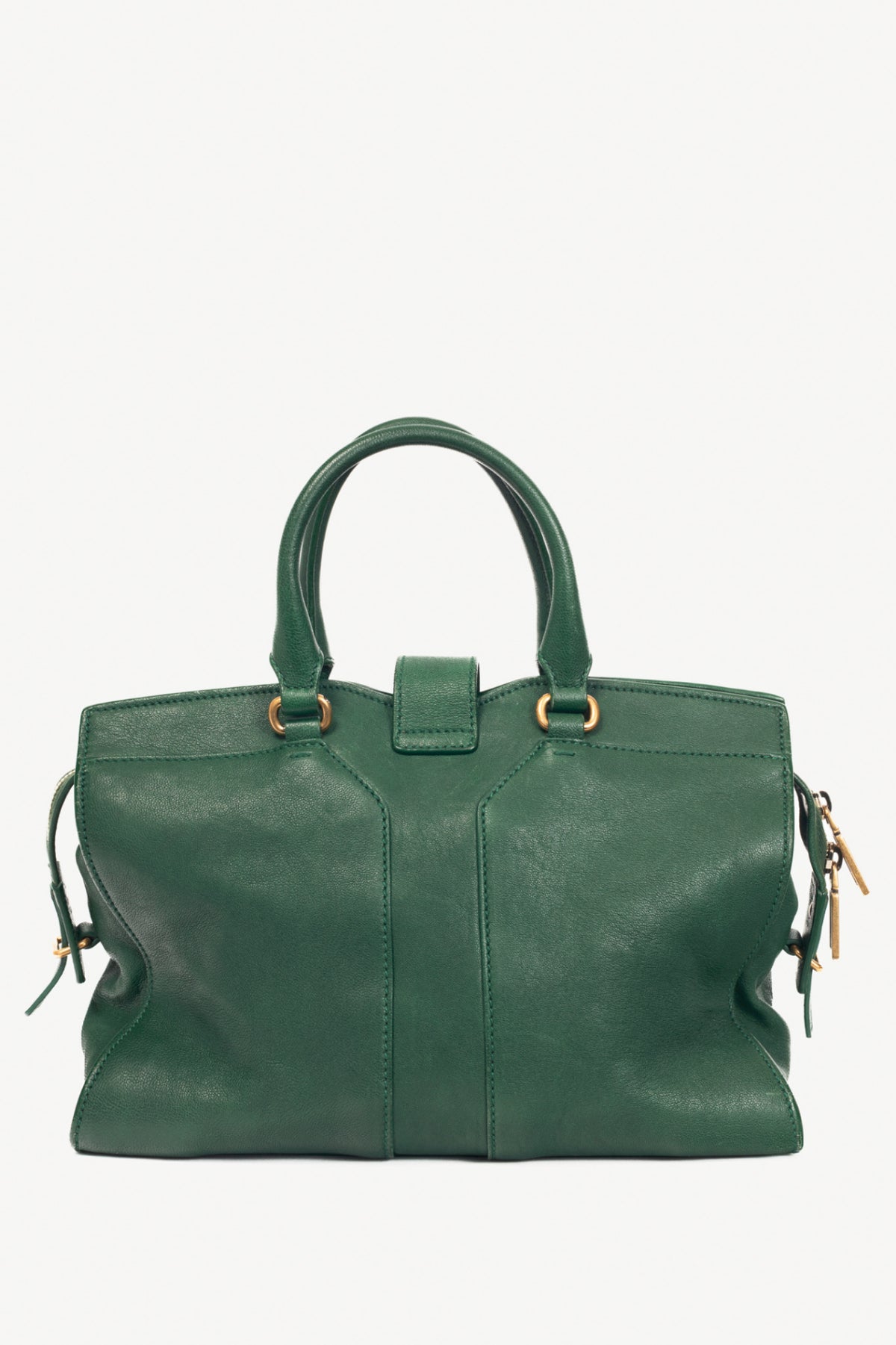 Yves Saint Laurent Cabas Chyc Green Leather Tote