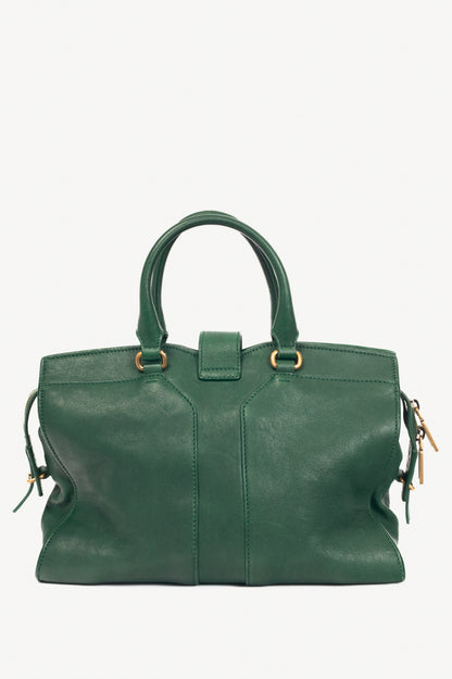 Yves Saint Laurent Cabas Chyc Green Leather Tote