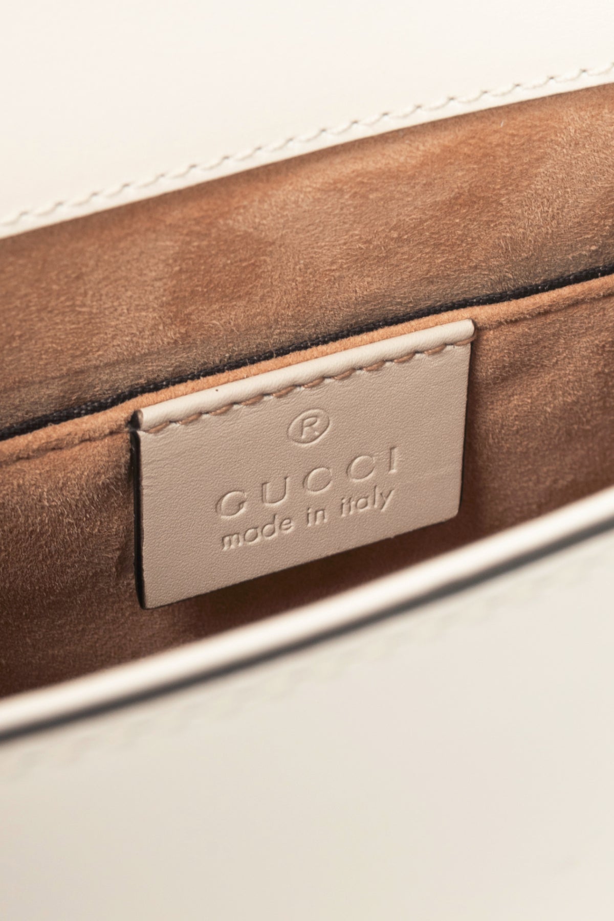Gucci Sylvie Mini Chain White Leather Stripe-Web Bag