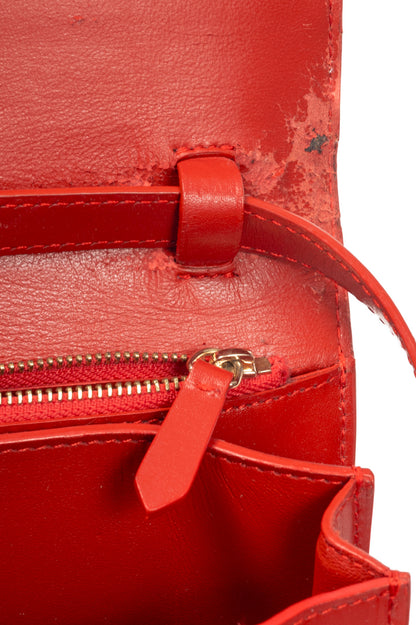Celine Classic Box Medium Red Smooth Calfskin Shoulder Bag