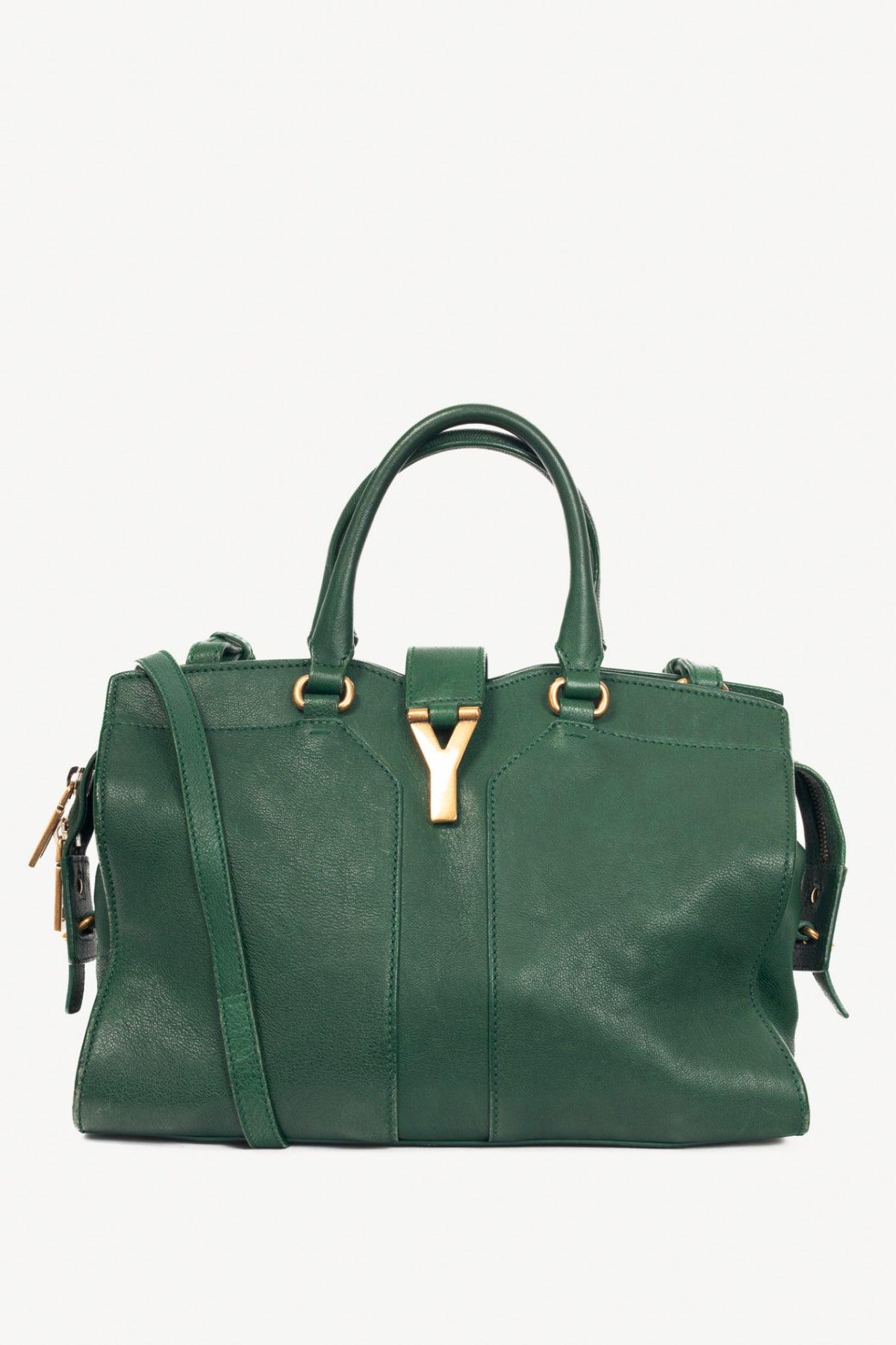 Yves Saint Laurent Cabas Chyc Green Leather Tote