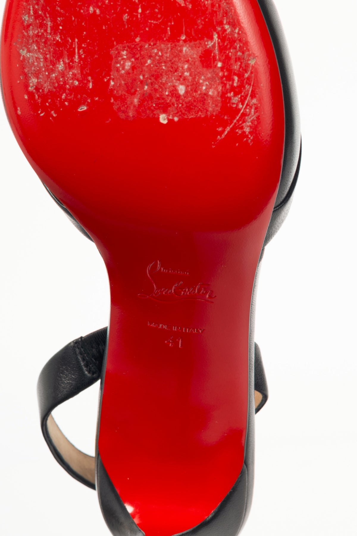 Christian Louboutin Actina 85 Black Nappa Shiny Slingback Pumps