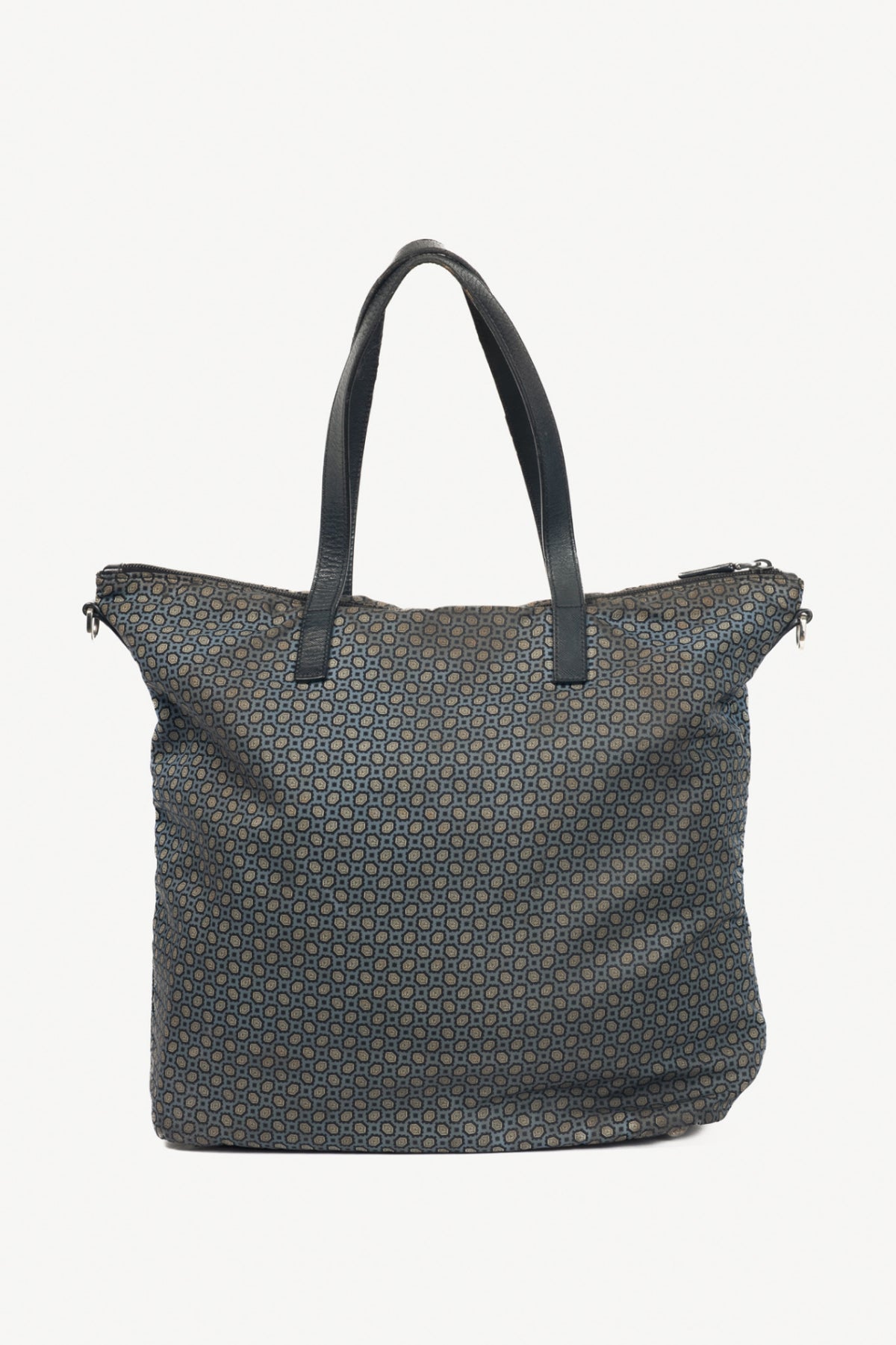 Prada Blue Stampato Tessuto Nylon Tote
