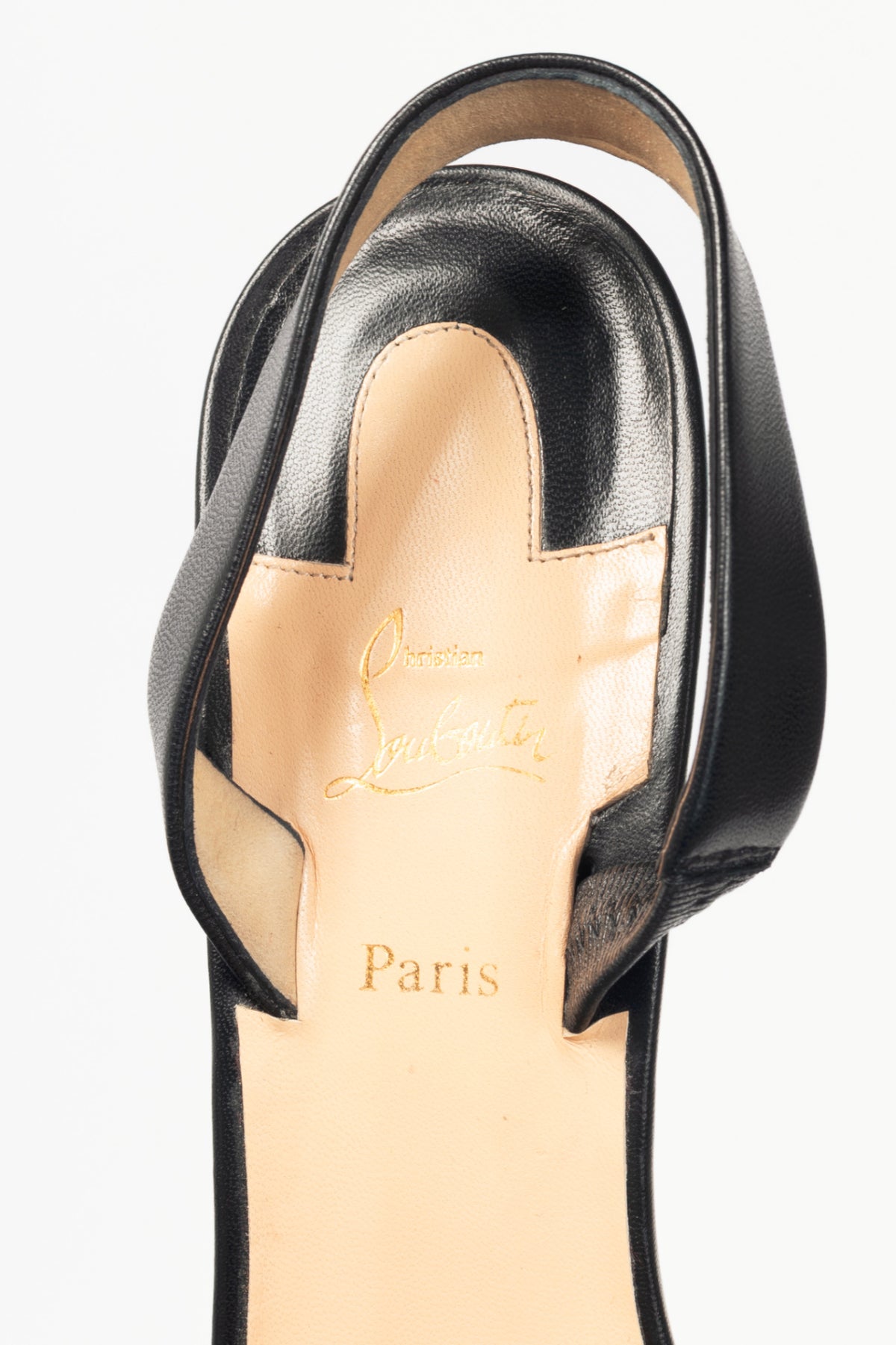 Christian Louboutin Actina 85 Black Nappa Shiny Slingback Pumps