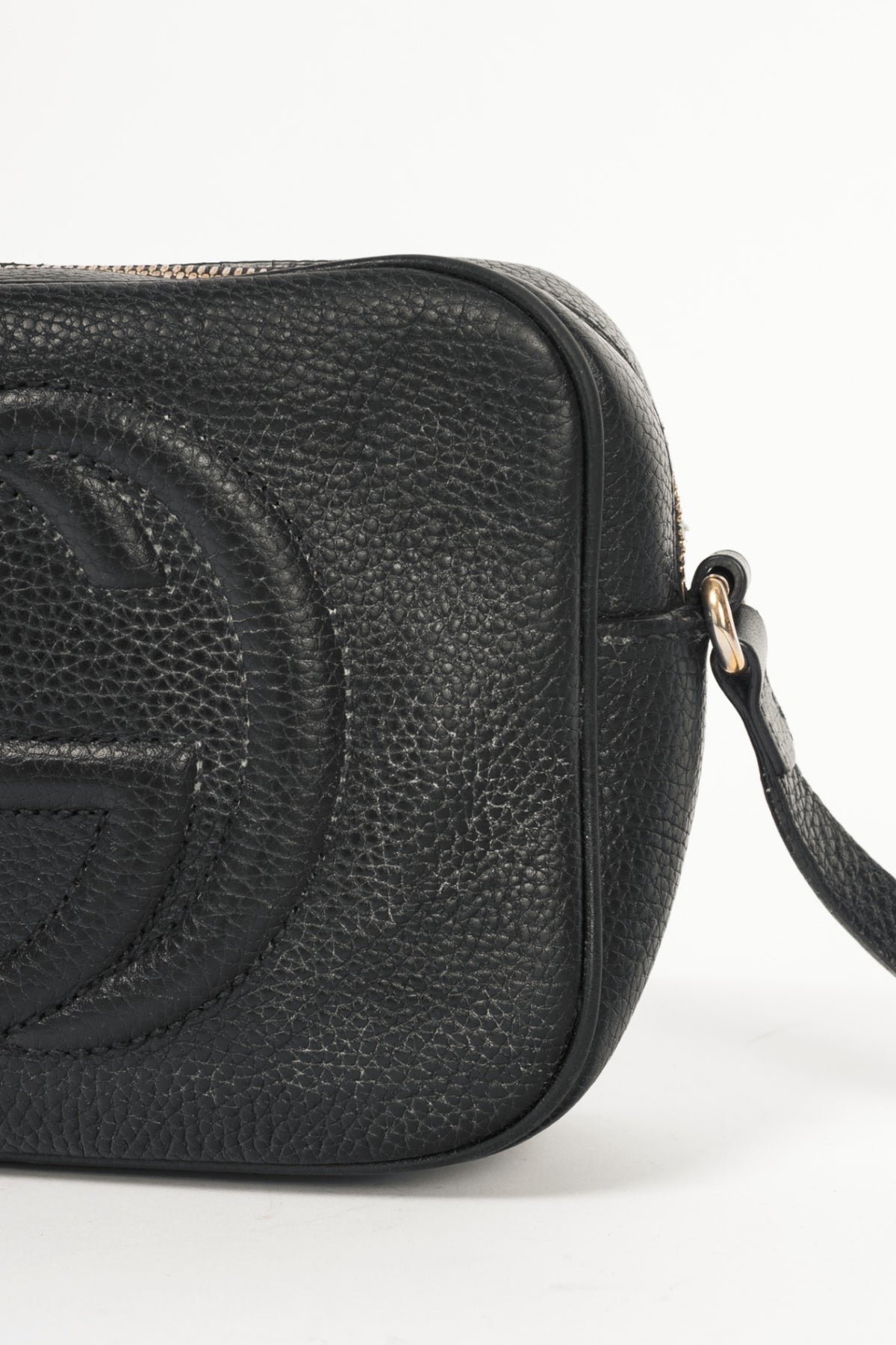 Gucci Soho Disco Black Pebbled-Leather GG Crossbody