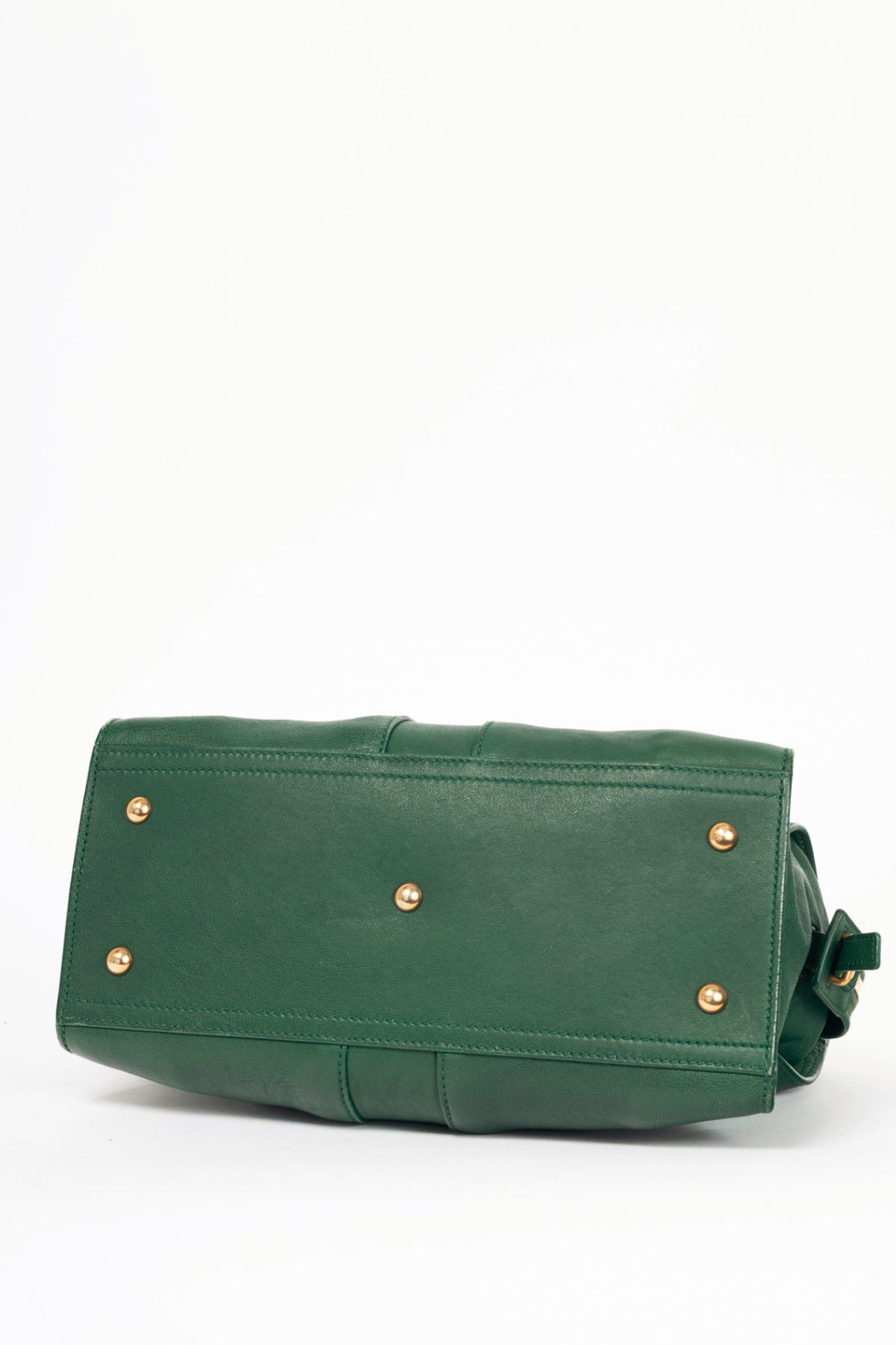 Yves Saint Laurent Cabas Chyc Green Leather Tote