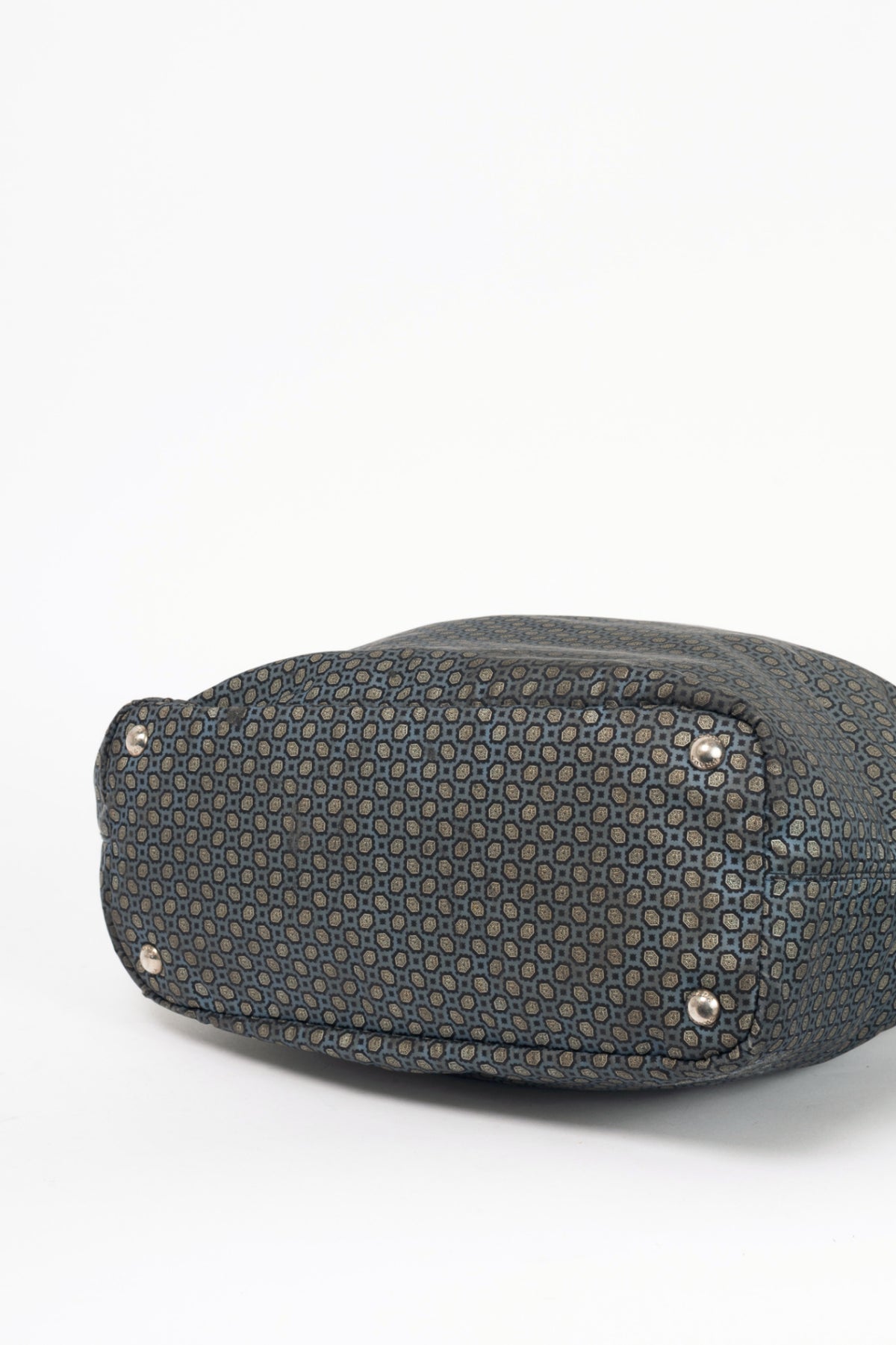 Prada Blue Stampato Tessuto Nylon Tote