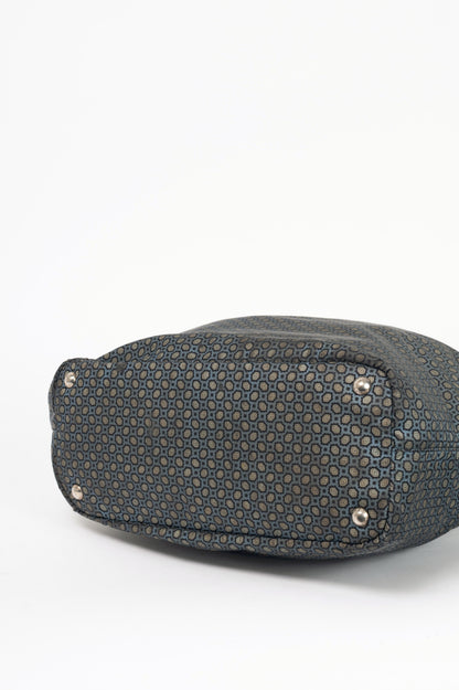 Prada Blue Stampato Tessuto Nylon Tote