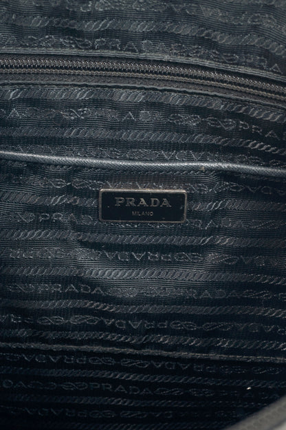 Prada Blue Stampato Tessuto Nylon Tote
