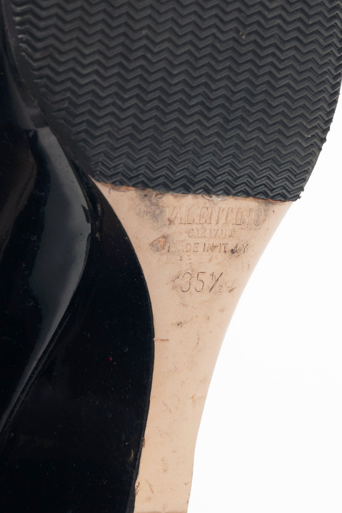Valentino Garavani Nero & Poudre Patent-Leather Rockstud Wedges