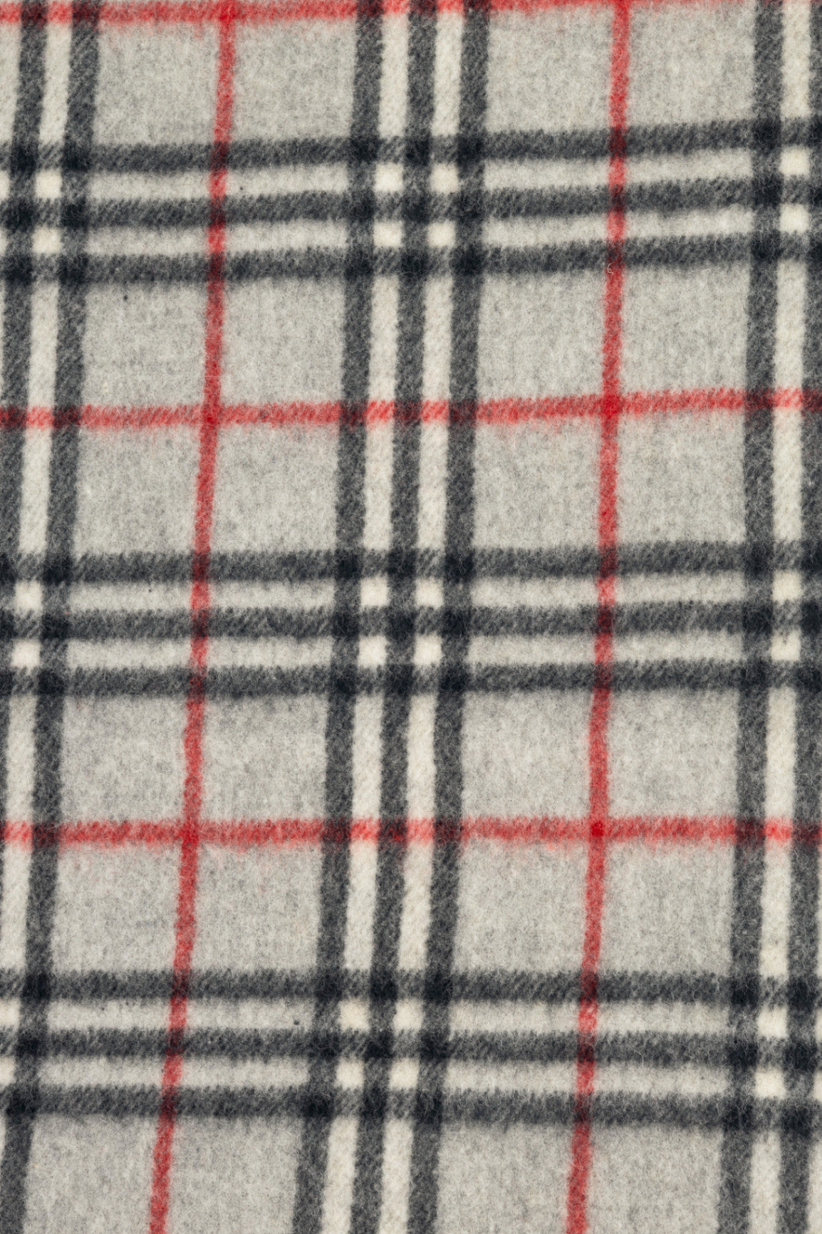 Burberry Grey Check Cashmere-Flannel Fringed Scarf 