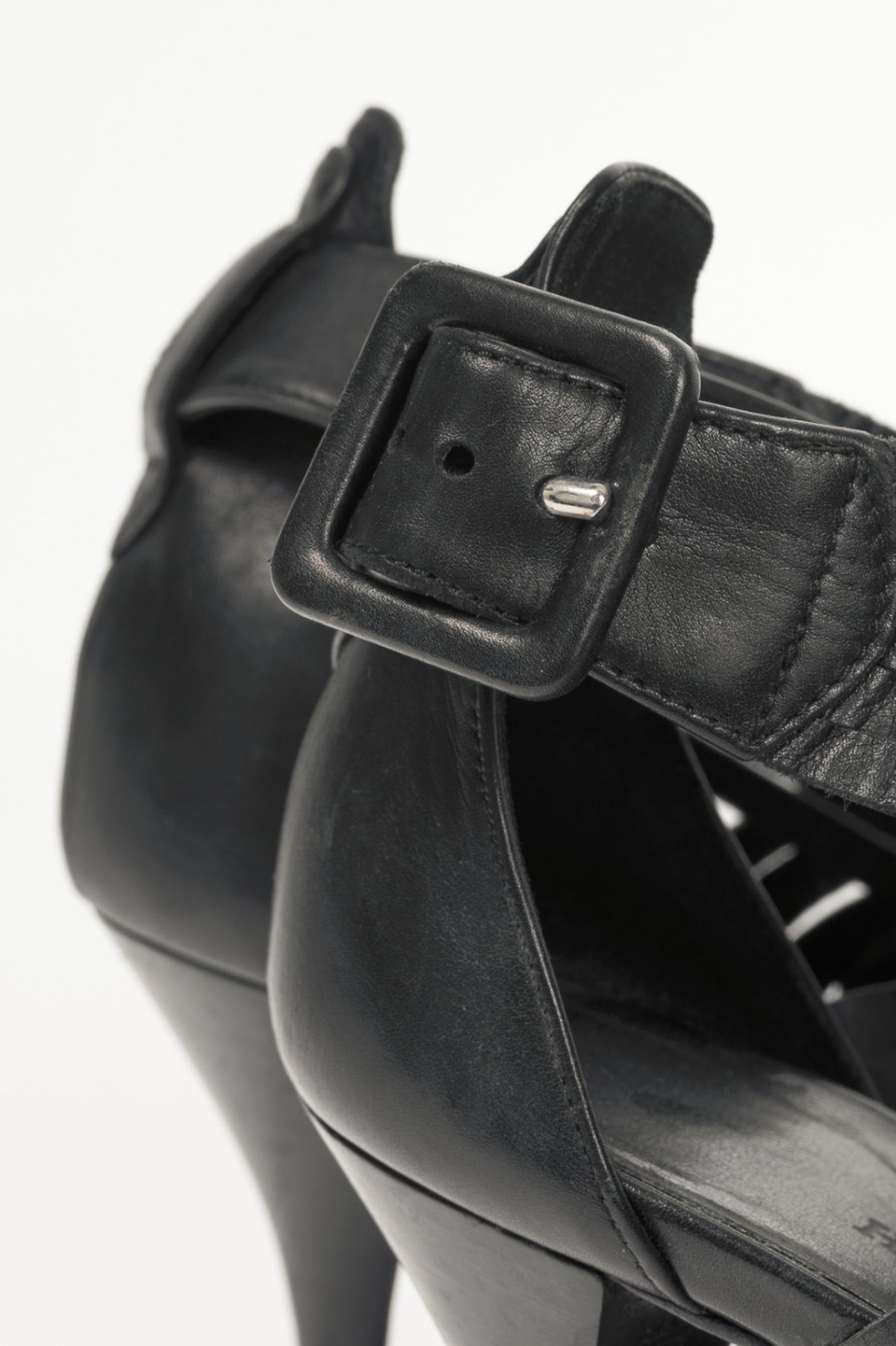 Hermes Black Leather Pointed-Toe Criss-Cross Pumps