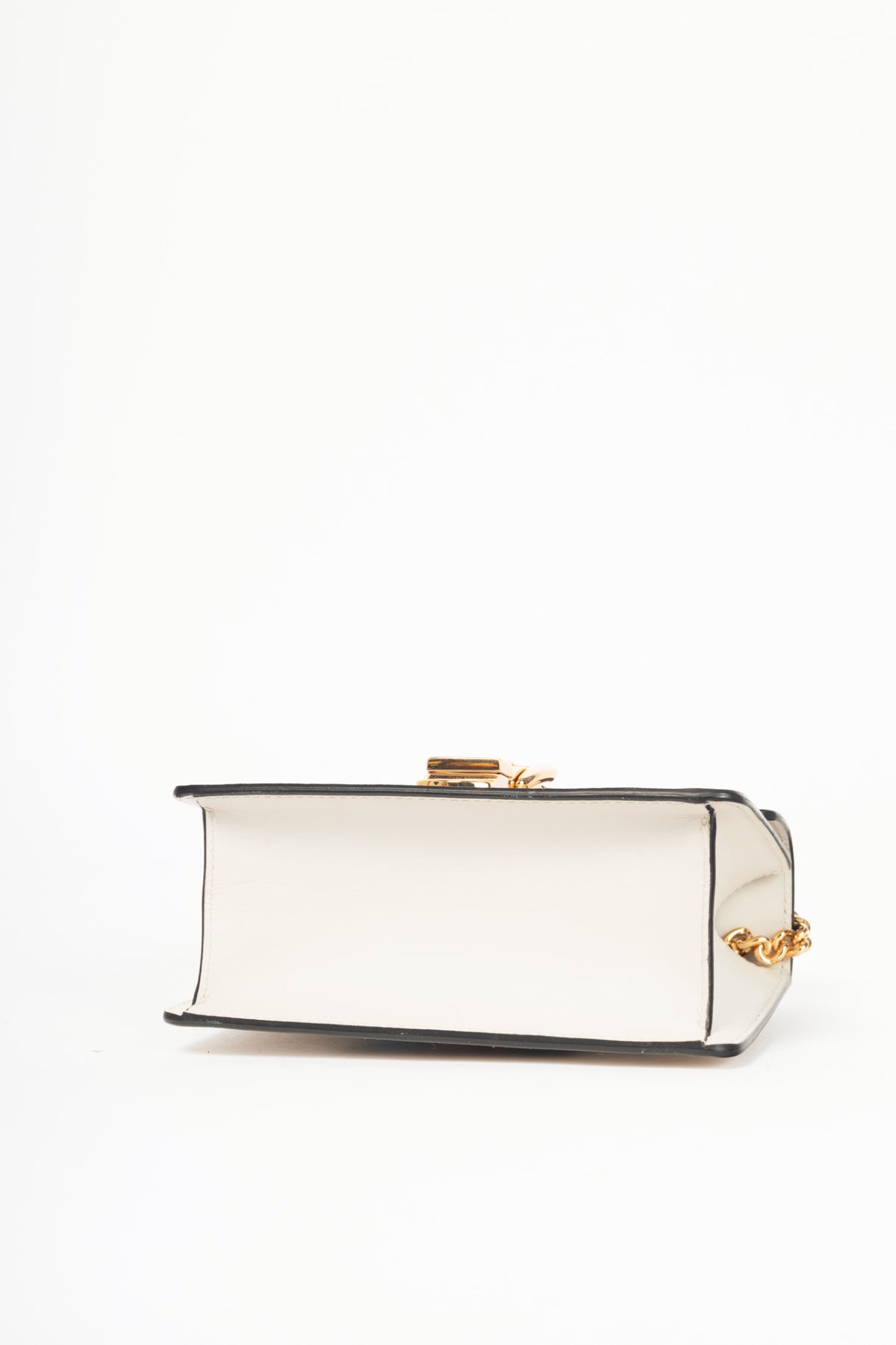 Gucci Sylvie Mini Chain White Leather Stripe-Web Bag