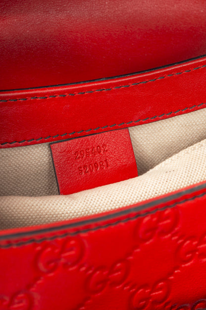 Gucci Emily Red Microguccissima Chain Shoulder Bag