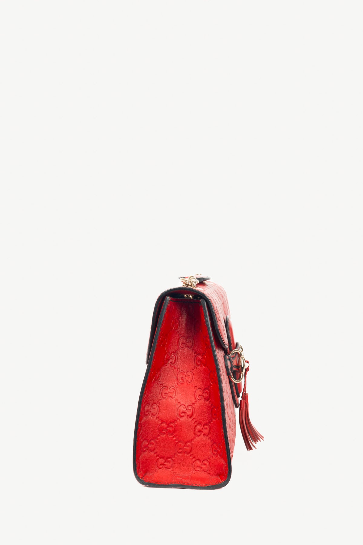 Gucci Emily Red Microguccissima Chain Shoulder Bag
