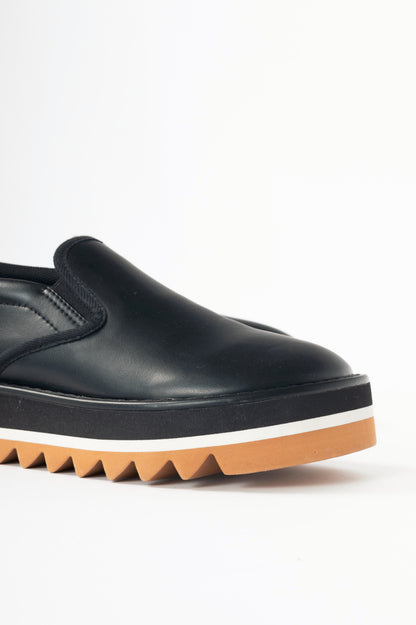 Stella McCartney Sneakelyse Black Faux-Leather Platform Loafers