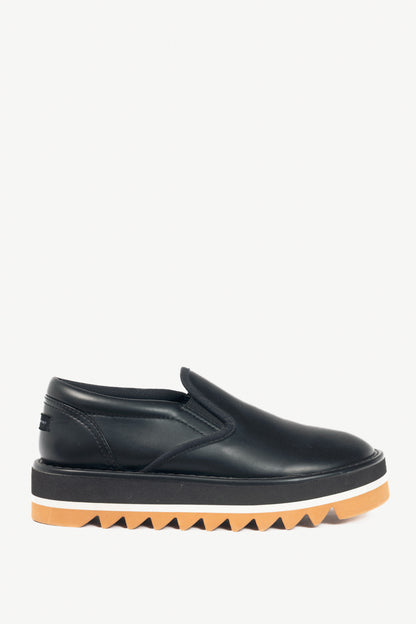 Stella McCartney Sneakelyse Black Faux-Leather Platform Loafers