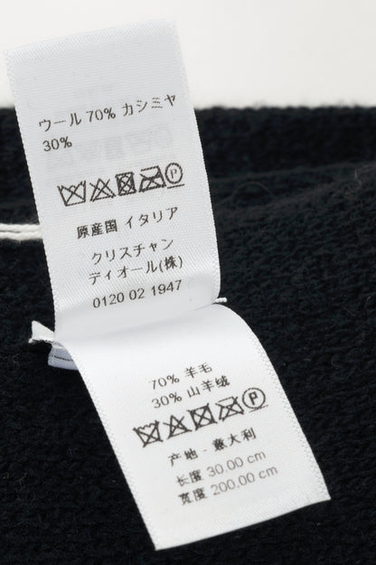 Dior J'Adior Black Wool & Cashmere Logo-Jacquard Scarf