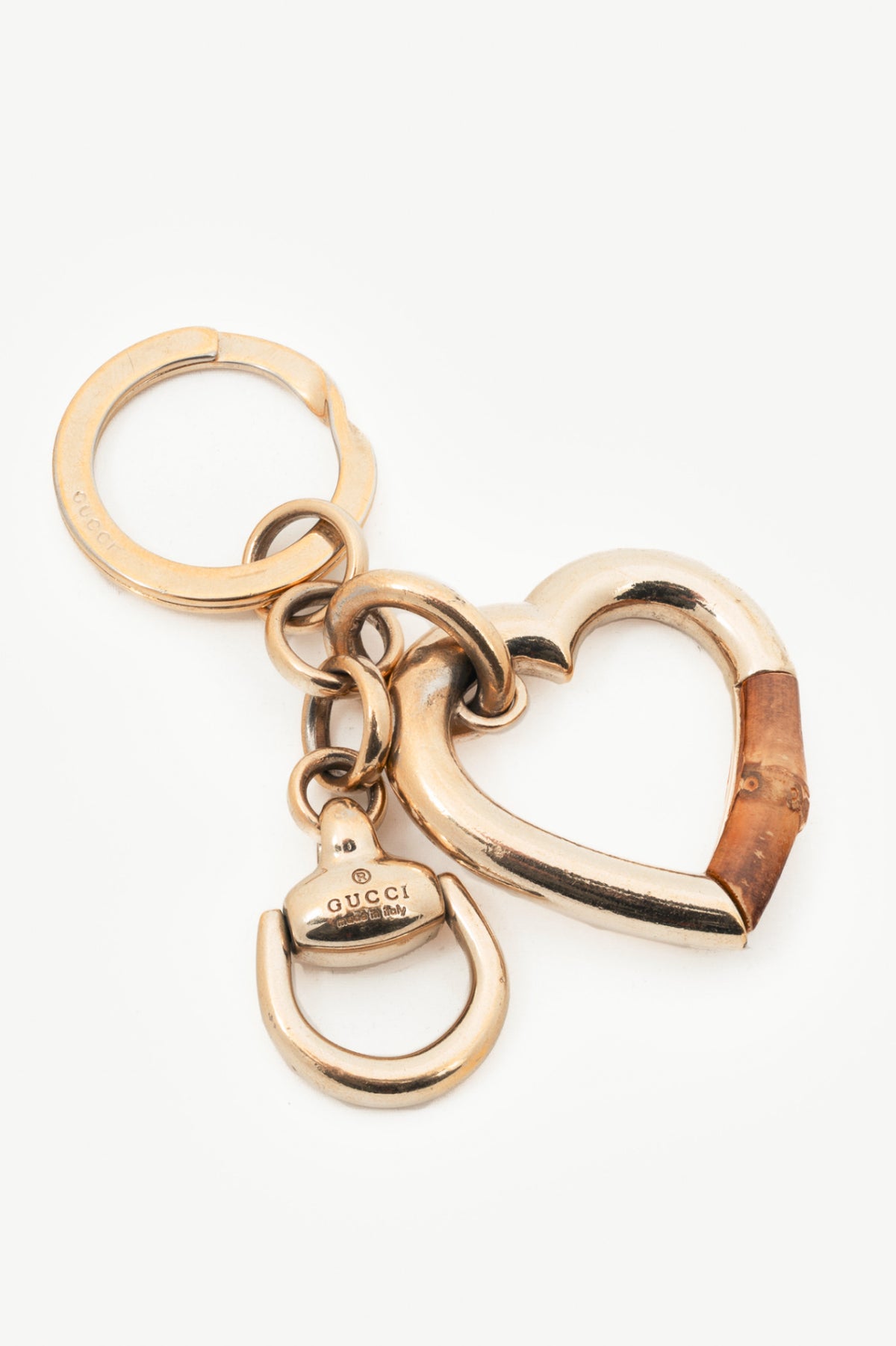 Gucci Gold-Tone Bamboo-Heart Keyring