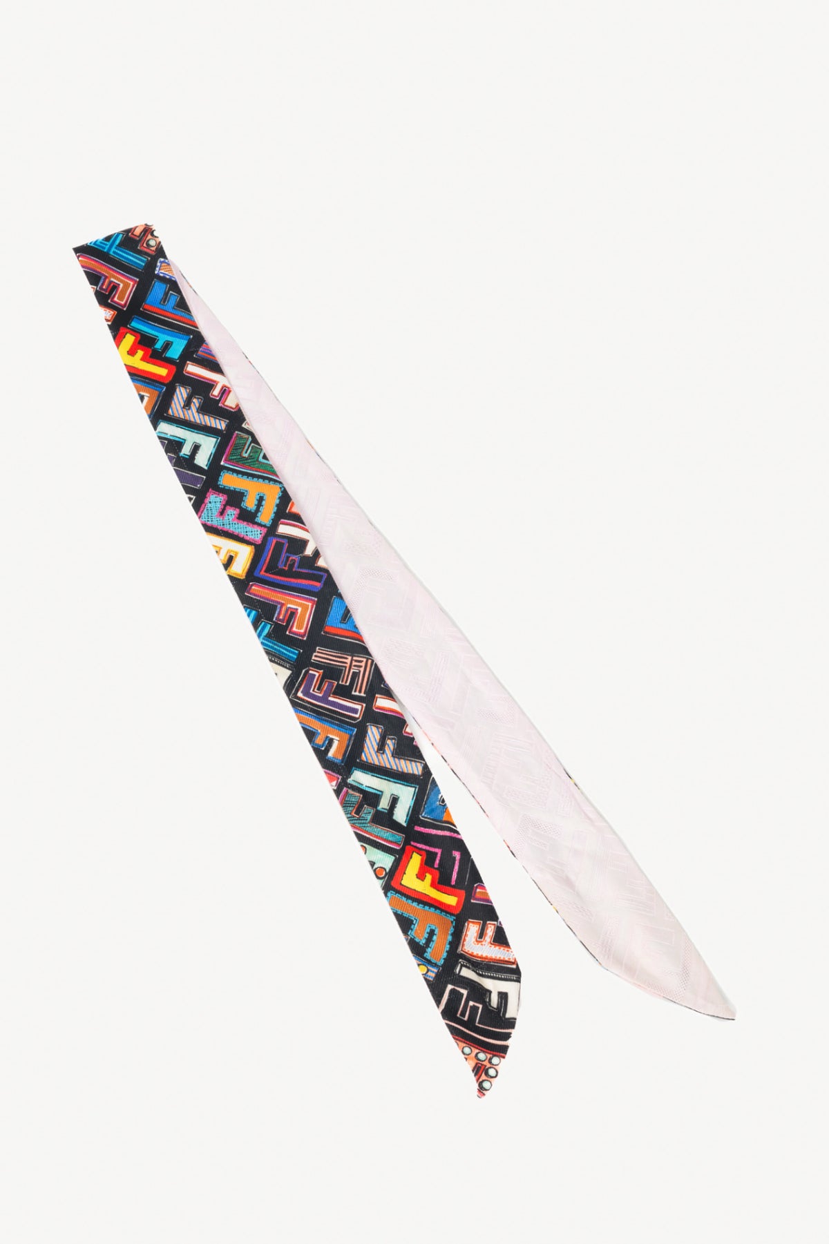 Fendi Black Multicolour Fun Fair Print Silk Bandeau