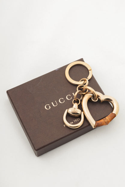 Gucci Gold-Tone Bamboo-Heart Keyring