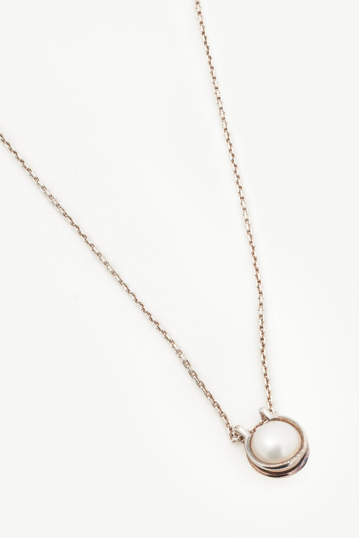 Tiffany & Co. HardWear Sterling Silver Freshwater Pearl Link Pendant Necklace