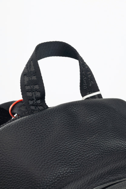 Off-White Black Pebbled-Leather Classic Dome Backpack