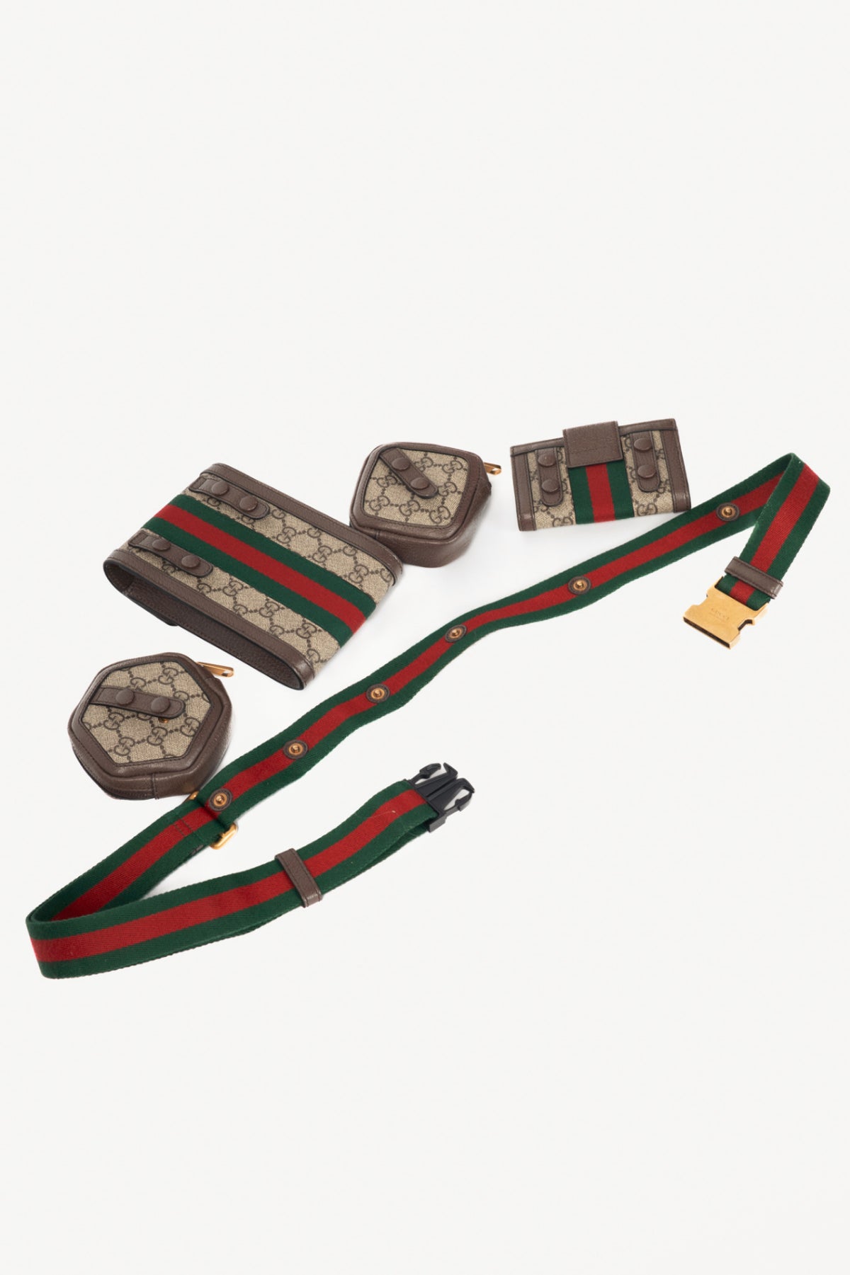 Gucci Beige & Ebony GG Supreme Web 4-Set Utility Belt Bag