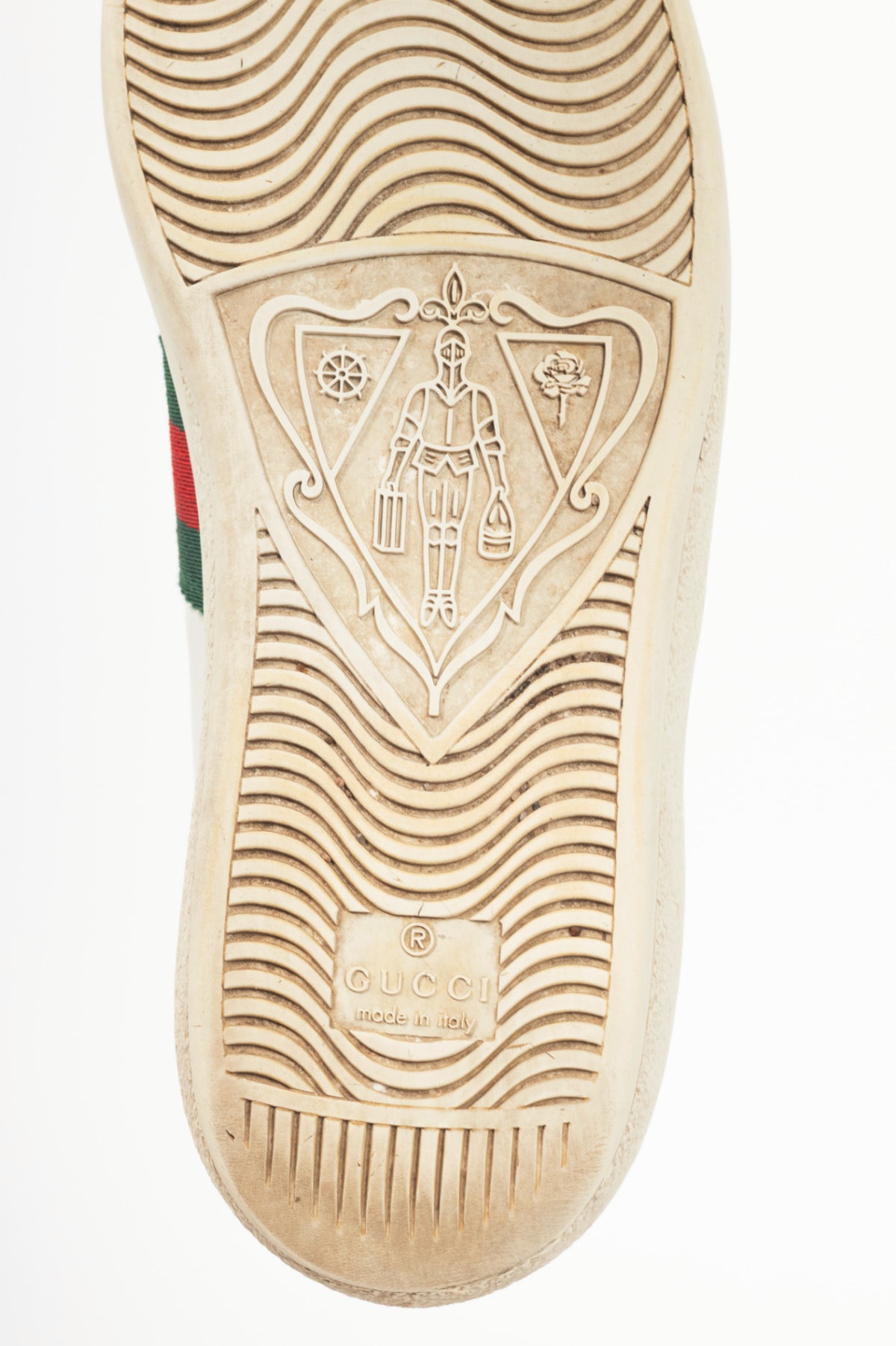 Gucci Ace Bee White Leather Lace-Up Sneakers