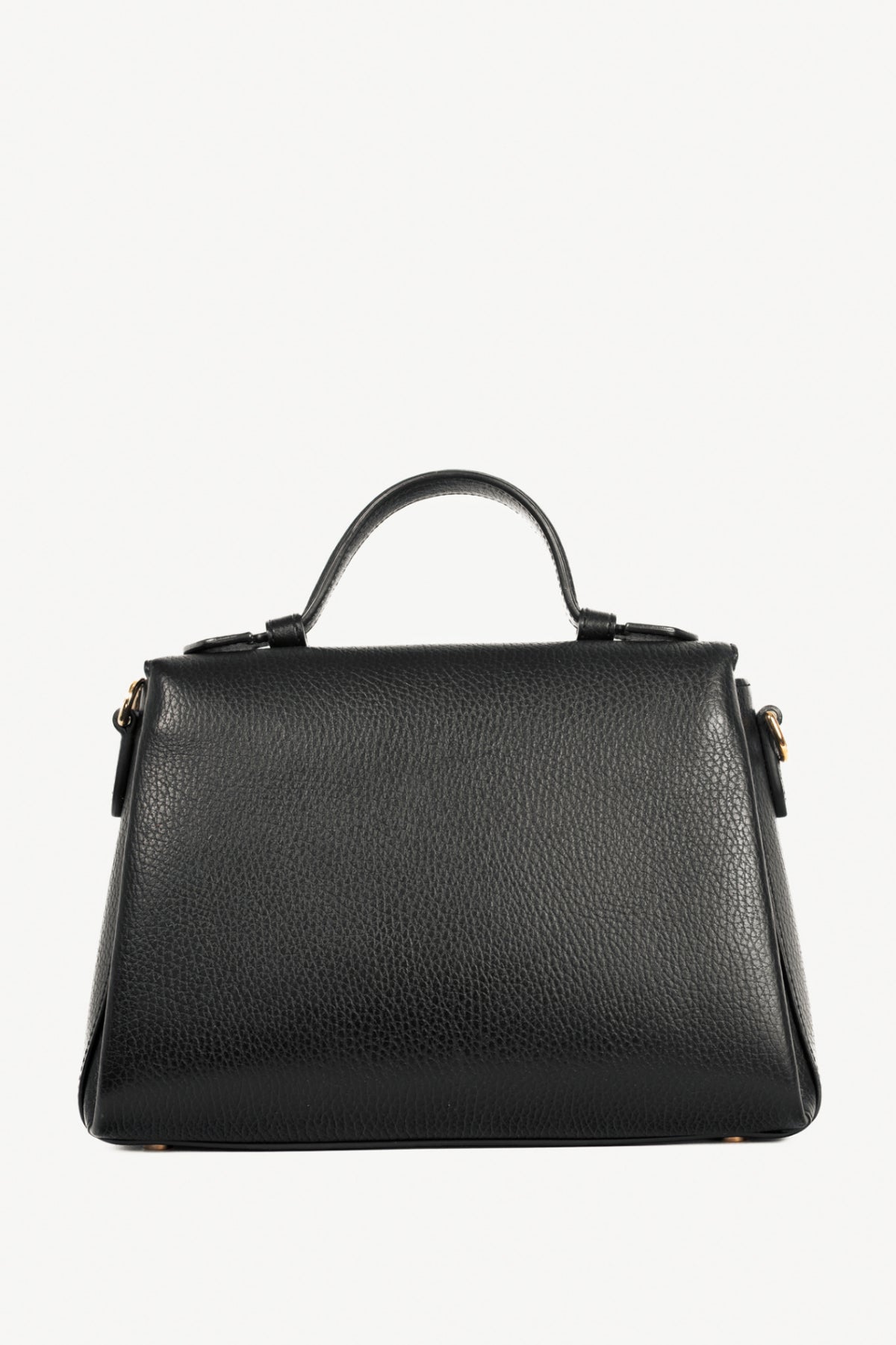 Gucci Black Pebbled-Leather Interlocking G 2-Way Handbag