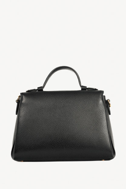 Gucci Black Pebbled-Leather Interlocking G 2-Way Handbag